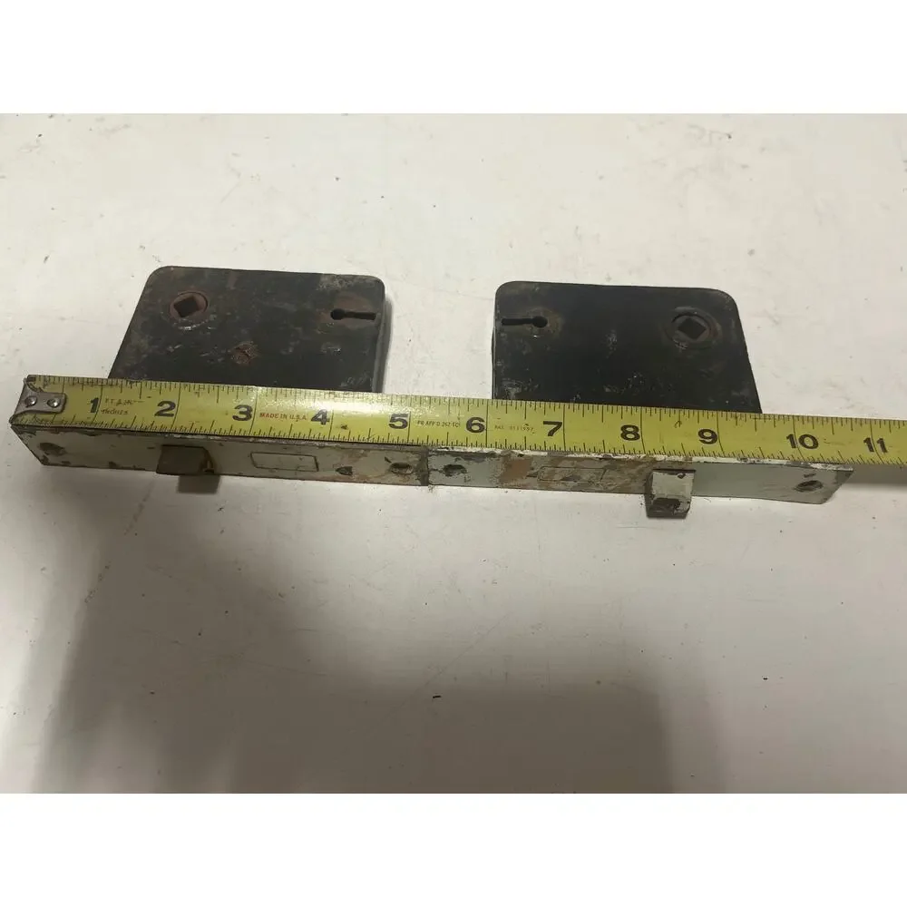 Pair set of 2 Antique ornate Mortise Lock Box Cast Iron unbranded art deco